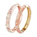UJOY Cloisonne Bracelet Butterfly Hinge Indian Cuff Bangle Enameled Jewelry Flower Bracelets for Women Gift Box 55A114