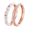 UJOY Cloisonne Bracelet Butterfly Hinge Indian Cuff Bangle Enameled Jewelry Flower Bracelets for Women Gift Box 55A114