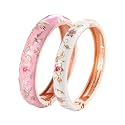 UJOY Colors Handcraft Jewelry Cloisonne Bracelet Enamel Bird Spring Hinged Womens Bangles Gifts Box 55C49