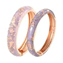 UJOY Colors Handcraft Jewelry Cloisonne Bracelet Enamel Bird Spring Hinged Womens Bangles Gifts Box 55C49