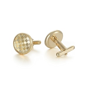 ujoy men39s cufflinks - gold plated chessboard design round shape suitable for business wedding dinner formal dress with gift box