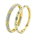 UJOY Handcrafted Cloisonne Bangle Bracelets Butterfly Enamel Metal Handcuff Jewelry Set Box Gift for Women 55A108-55B30