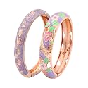 UJOY Vintage Jewelry Cloisonne Handcrafted Enameled Gorgeous Rhinestone Hinged Cuff Bracelet Bangles Gifts 88A