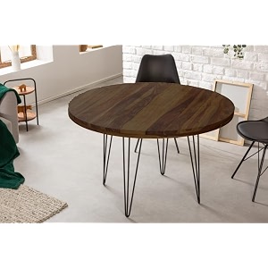 uk furniture beautiful round wooden dining table 4 seater with vintage finish ideal for outdoor indoor walnut colour