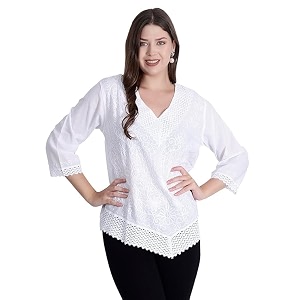 Ukal Hand Embroidered Cotton Tunic Full Sleeves