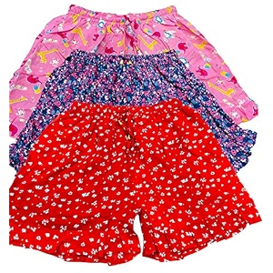 Ukal Rayon Printed Frill Shorts for Women