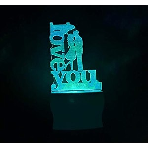 ukani 3d acrylic night lamp for homebedroomgift size 3 inch multi color