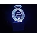 UKANI 3D Happy Wedding Anniversary Acrylic Night Lamp for Home/Bedroom/Gift (Size 3 Inch)
