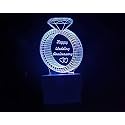 UKANI 3D Happy Wedding Anniversary Acrylic Night Lamp for Home/Bedroom/Gift (Size 3 Inch) Multi Color