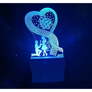 ukani 3d latest acrylic colour changing 3d illusion led night lamp for bedroom multicolour design night lamp for bedroomgift size 3 inch design 31