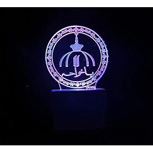 ukani 3d latest islamic design design night lamp fo homegift size 3 inch multi color