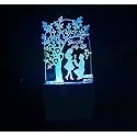 UKANI 3D Latest Love Tree with Couple Design Night Lamp for Bedroom/Gift (Size 3 Inch)