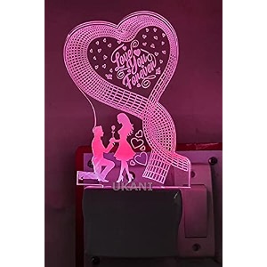 ukani 3d love you forever latest acrylic colour changing 3d illusion led night lamp for bedroom multicolour design night lamp for bedroomgift size 3 inch