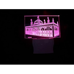 ukani 3d masjid acrylic night lamp for homebedroomgift size 3 inch multi color