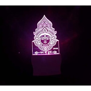 ukani 3d most popular durga maa design night lamp fo homegift size 3 inch multi color