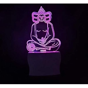 ukani 3d shree hanumanji maharaj design night lamp fo homegift size 3 inch multi color