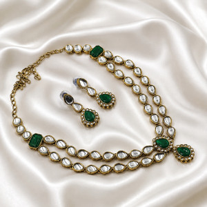 UKHUB Alloy Gold-plated Green Jewel Set Pack