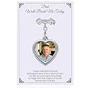 Ukodnus Personalized Bridal Bouquet Charm with Photo, Wedding Bouquet Memorial Charm, In Loving Memory Remembrance Pin for Bride, Memorial Gifts for Bride Remembrance Mom Dad in Heaven