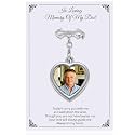 Ukodnus Personalized Bridal Bouquet Charm with Photo, Wedding Bouquet Memorial Charm, In Loving Memory Remembrance Pin for Bride, Memorial Gifts for Bride Remembrance Mom Dad in Heaven