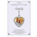 Ukodnus Personalized Bridal Bouquet Charm with Photo, Wedding Bouquet Memorial Charm, In Loving Memory Remembrance Pin for Bride, Memorial Gifts for Bride Remembrance Mom Dad in Heaven