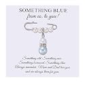 Ukodnus Something Blue Wedding Charm for Bride, Bridal Bouquet Accessory with Blue Pearl, Daughter Gift from Mom or Parents, Bridal Shower Gift, Bachelorette Party Idea