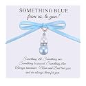 Ukodnus Something Blue Wedding Charm for Bride, Bridal Bouquet Accessory with Blue Pearl, Daughter Gift from Mom or Parents, Bridal Shower Gift, Bachelorette Party Idea