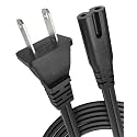 [UL Listed] 6ft 18AWG 7A 125V AC Power Cord 2 Prong Cable Non Polarized (NEMA 1-15P to IEC-320-C7)