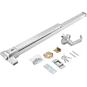 UL Listed Hardware Push Bar Panic Exit Device with Exterior Lever, Commercial Horizontal Push Bar for Emergency Exit Doors, 500mm Touch Bar, Single Point Latch, Fits 28–41" Door Width