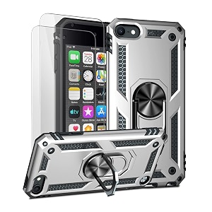 ulak for ipod touch 765 case with 2hd screen protectors silver