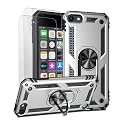 ULAK for iPod Touch 7/6/5 Case with 2HD Screen Protectors, Silver