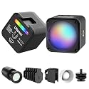 ULANZI L3 RGB LED Video Light, Magnetic Camera Lighting Kit 2700K-7000K Mini Cube COB Light Dimmable Photography Fill Light with Barndoor, Fresnel Lens Cold Shoe for Smartphone,Action,DSLR Camera