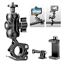 ULANZI MP-5 Aluminum Bike Motorcycle Handlebar Mount for GoPro & Phone, Camera Clamp Mount Accessory with Double Ball Head, Compatible with iPhone Samsung 4.7"-6.4" Phones & Action Cameras
