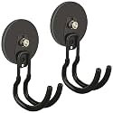 ULIBERMAGNET Pro-Mag Upgraded Extra Large Magnetic Hooks,2 Pack Heavy Duty Ultimate Magnetic Hooks for Metal Cabinet,Pegboard,Garage Shelve,Tool Shed,RV,Shipping Containers (Black/3.46inch)