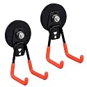 ULIBERMAGNET Uni-Mag Heavy Duty Magnetic Garage Hooks,Strong Large Magnet Hooks for Power Drill,Garden Tools,Pegboard,Garage, Workshop,2 Pack Magnetic Storage Holder for Indoor Outdoor Hanging(Orange)