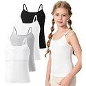 Ullnoy Girls Camisole Tank Tops Built in Bra Training Bras for Teens 6-16
