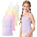 Ullnoy Girls Camisole Tank Tops Built in Bra Training Bras for Teens 6-16