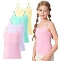 Ullnoy Girls Camisole Tank Tops Built in Bra Training Bras for Teens 6-16