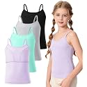 Ullnoy Girls Camisole Tank Tops Built in Bra Training Bras for Teens 6-16
