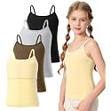 Ullnoy Girls Camisole Tank Tops Built in Bra Training Bras for Teens 6-16