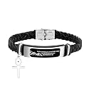 Uloveido Leather Wristbands Bracelet Faith Small AS A Mustard Seed Can Move Mountains Matthew 17:20
