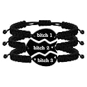 Uloveido Mom Dad Daughter Best Friends Forever Bitch 1/2/3 Family Friendship Bracelets for Mother Daddy Daughter Best Friends