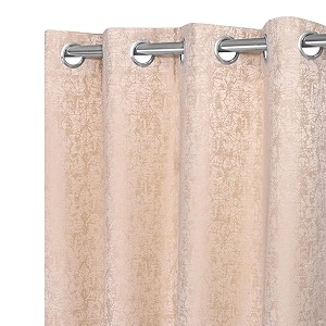 premium jacquard room darkening curtains 5 feet set of 2  heavy textured window drapes for living room amp bedroom  elegant door curtains  light blocking home dcor panels cream