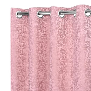 premium jacquard room darkening curtains 5 feet set of 2  heavy textured window drapes for living room amp bedroom  elegant door curtains  light blocking home dcor panels pink