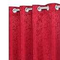 Premium Jacquard Room Darkening Curtains 9 Feet Set of 2 | Heavy Textured Window Drapes for Living Room &amp; Bedroom | Elegant Door Curtains | Light Blocking Home Décor Panels Maroon