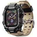 ULTIMAL Rugged Case with Band for Apple Watch 44mm,Compatible with Apple Watch Series SE 3/SE 2/SE Generation/6/5/4, Military Grade Shockproof Bumper Cover for iWatch Tactical Band Men (44mm,Desert Yellow)