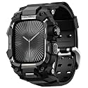 ULTIMAL Rugged Case with Band for Apple Watch 46mm,Compatible with Apple Watch Series 12, Military Grade Shockproof Bumper Cover for iWatch Tactical Band Men (Black, 46mm)