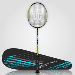 ultimate goal sports zr aluminium badminton racket with cover  string tension 30 lbs  green strung badminton racquet pack of 1 77 g