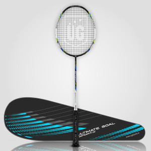 ultimate goal sports zr aluminium badminton racket with cover  string tension 30 lbs  multicolor strung badminton racquet pack of 1 77 g