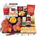 Ultimate Hot and Spicy Charcuterie Gift Basket, Meat and Cheese Gift Basket for Men and Women, Charcuterie Food Items with Spicy Sausage, Hot Sopressata, Cheddar, Gouda, Hot Honey, Bacon Jam - 8 Item Bundle