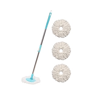 pranay39s kleanup ultimate mop stick  360 rotating  microfiber head  wet-dry  turquoise